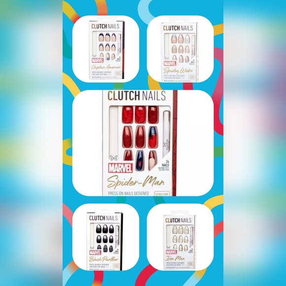 Clutch Nails Marvel Press on Nails Extra Long Coffin 24 Nails Lot of 5 - Picture 3 of 3